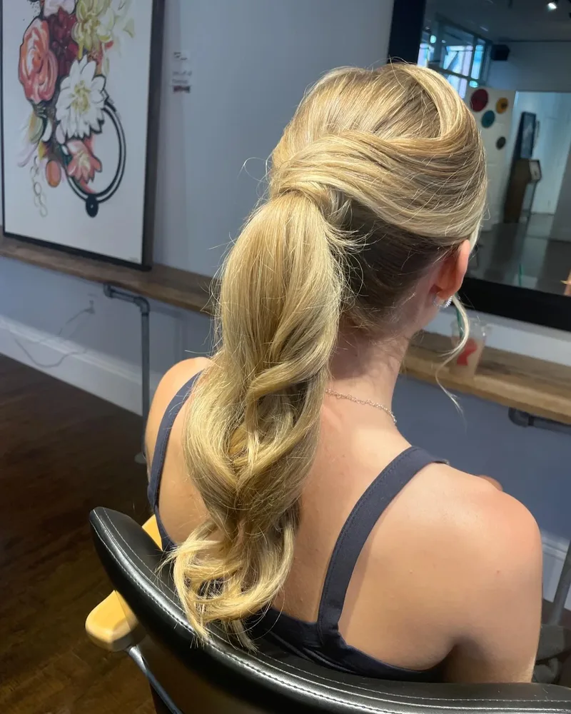Formal prom updo styled at the studio